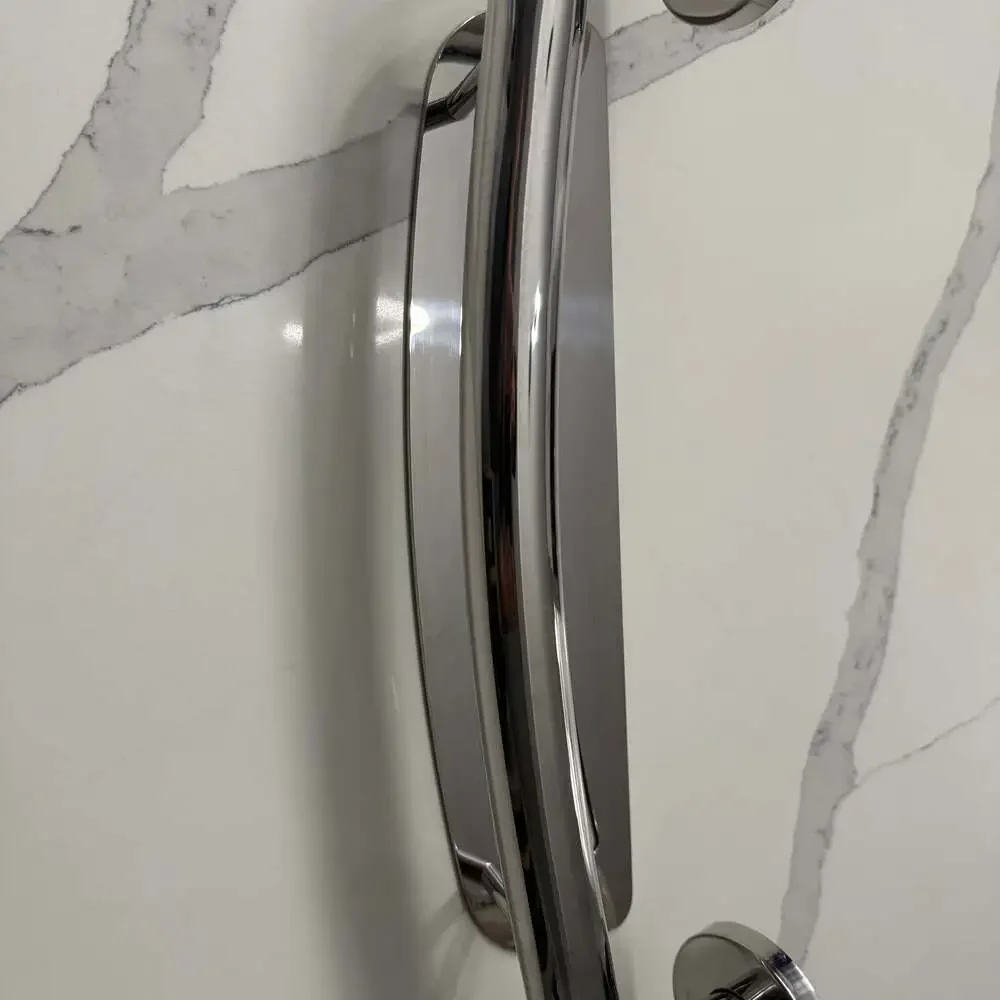 Corner Shower Shelf with Built-in Grab Bar – 2 in 1 Design